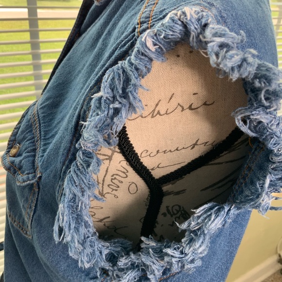 Biker Wear size L crop top denim - Picture 5 of 5